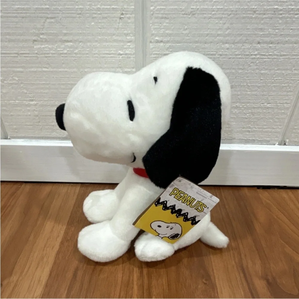 Plush Dog Toy - White and Black Soft Squeaky Puppy
